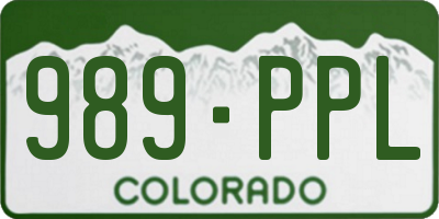 CO license plate 989PPL