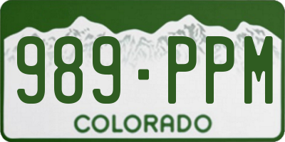 CO license plate 989PPM