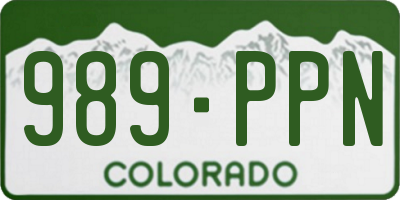 CO license plate 989PPN