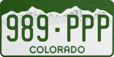 CO license plate 989PPP