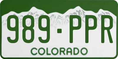 CO license plate 989PPR