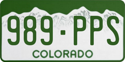 CO license plate 989PPS