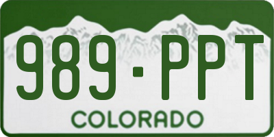 CO license plate 989PPT