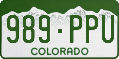 CO license plate 989PPU