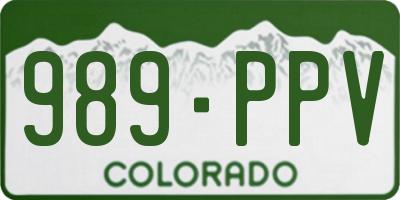CO license plate 989PPV