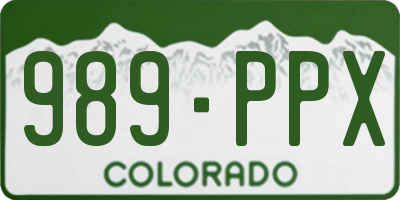 CO license plate 989PPX