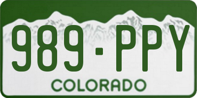 CO license plate 989PPY