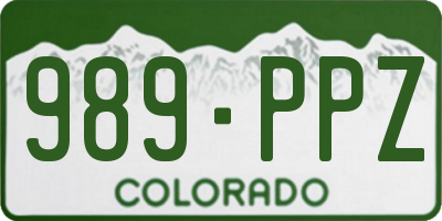 CO license plate 989PPZ