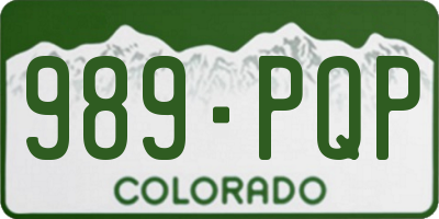 CO license plate 989PQP