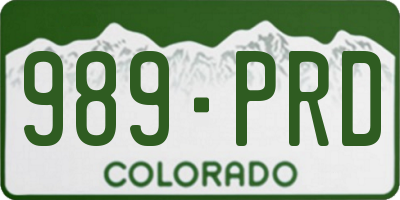 CO license plate 989PRD
