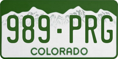 CO license plate 989PRG