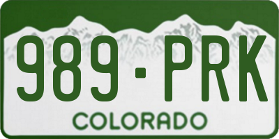 CO license plate 989PRK