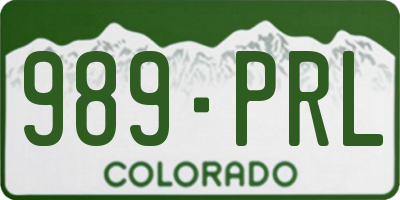 CO license plate 989PRL