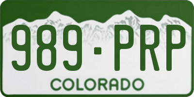 CO license plate 989PRP