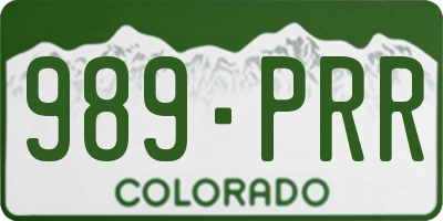 CO license plate 989PRR