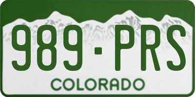 CO license plate 989PRS