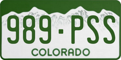 CO license plate 989PSS