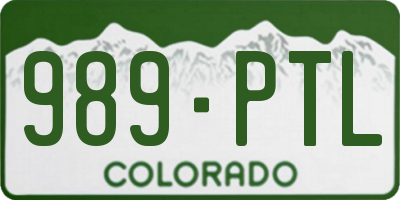 CO license plate 989PTL
