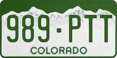 CO license plate 989PTT