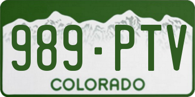 CO license plate 989PTV
