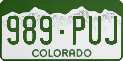CO license plate 989PUJ