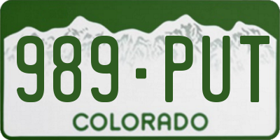 CO license plate 989PUT
