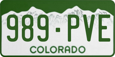 CO license plate 989PVE