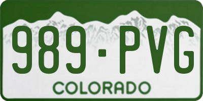 CO license plate 989PVG