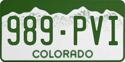 CO license plate 989PVI