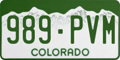 CO license plate 989PVM