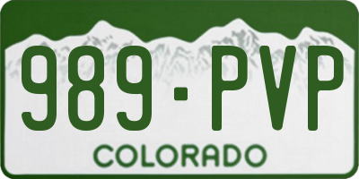 CO license plate 989PVP