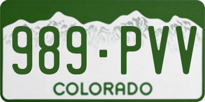 CO license plate 989PVV