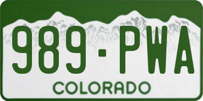 CO license plate 989PWA