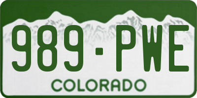 CO license plate 989PWE