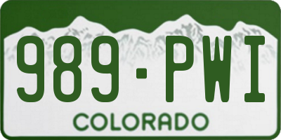 CO license plate 989PWI