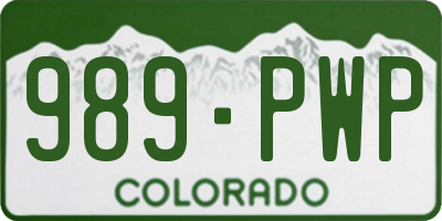 CO license plate 989PWP