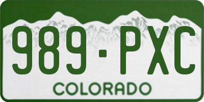 CO license plate 989PXC