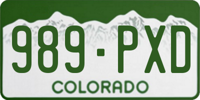 CO license plate 989PXD