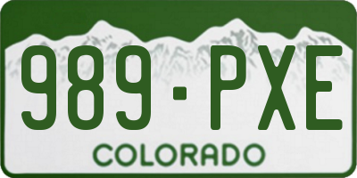 CO license plate 989PXE
