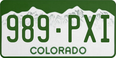 CO license plate 989PXI