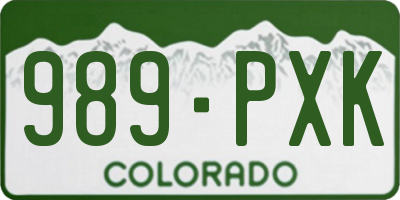 CO license plate 989PXK