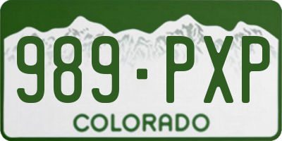 CO license plate 989PXP