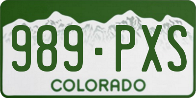 CO license plate 989PXS