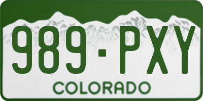 CO license plate 989PXY