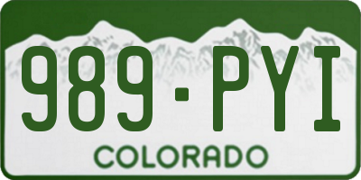 CO license plate 989PYI