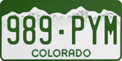 CO license plate 989PYM