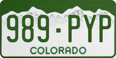 CO license plate 989PYP