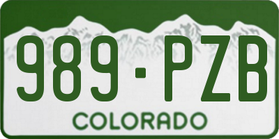 CO license plate 989PZB