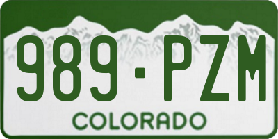 CO license plate 989PZM