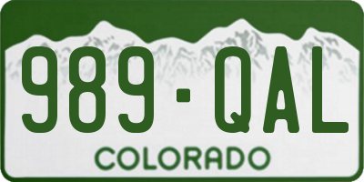 CO license plate 989QAL
